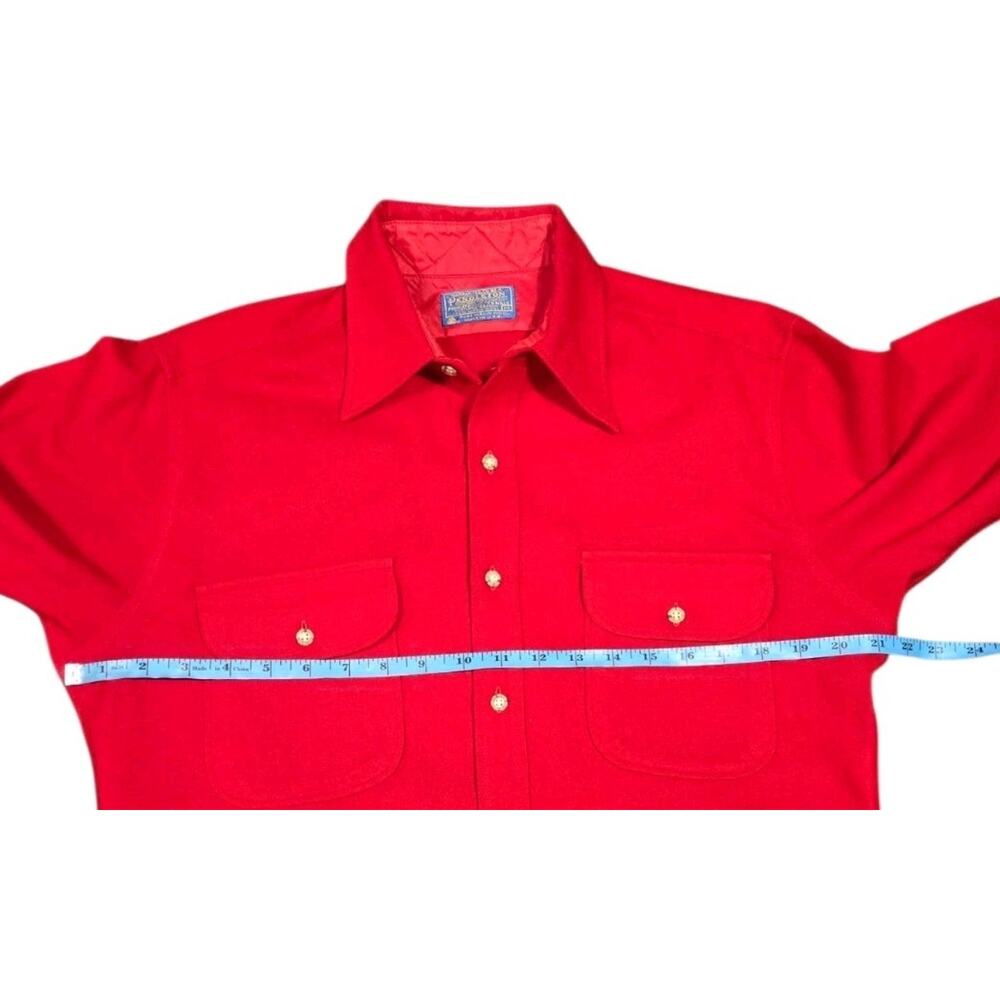 Vintage Pendleton Virgin Wool Shirt USA Button-Up Casual Red Mens Medium *READ* - Picture 4 of 8